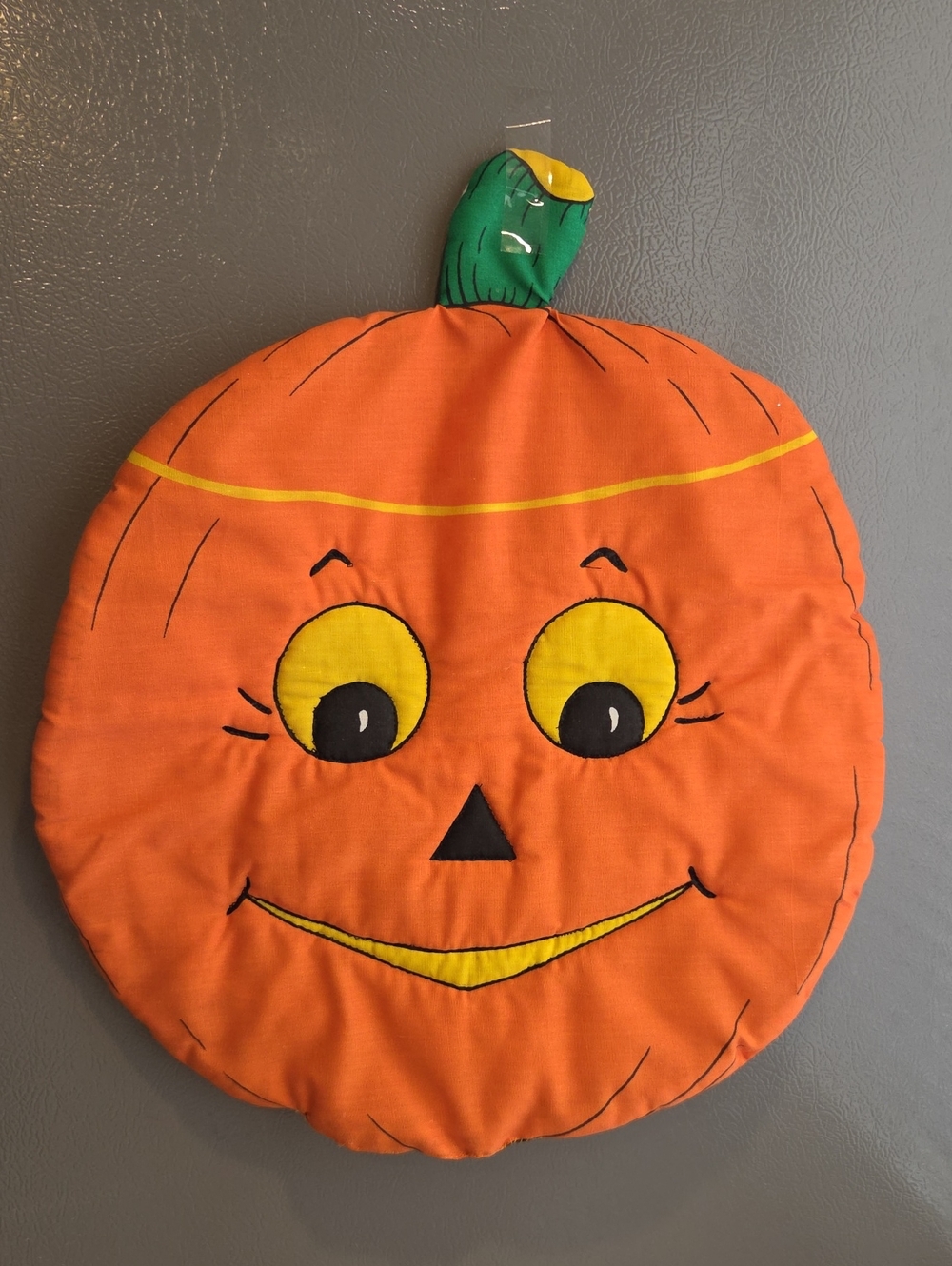 Vintage Fabric Hand Sawn Jack-O-Lantern